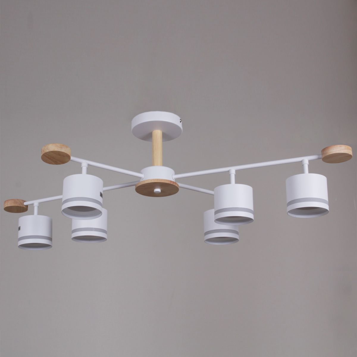 Люстра на штанге Reluce 78730-0.3-06 GX53 WH+WOOD в Санкт-Петербурге