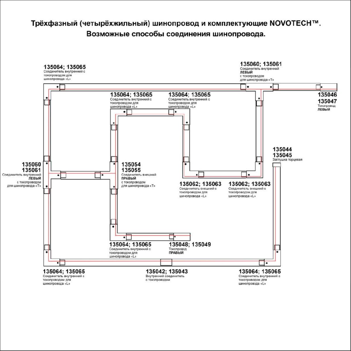 Шинопровод трехфазный Novotech Port 135236 в Санкт-Петербурге