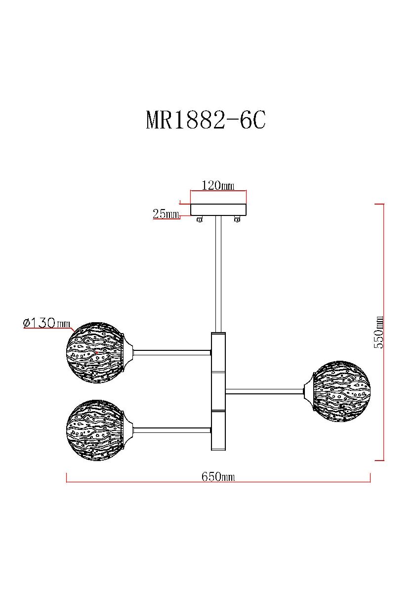 Люстра на штанге MyFar Camilla MR1882-6C в Санкт-Петербурге