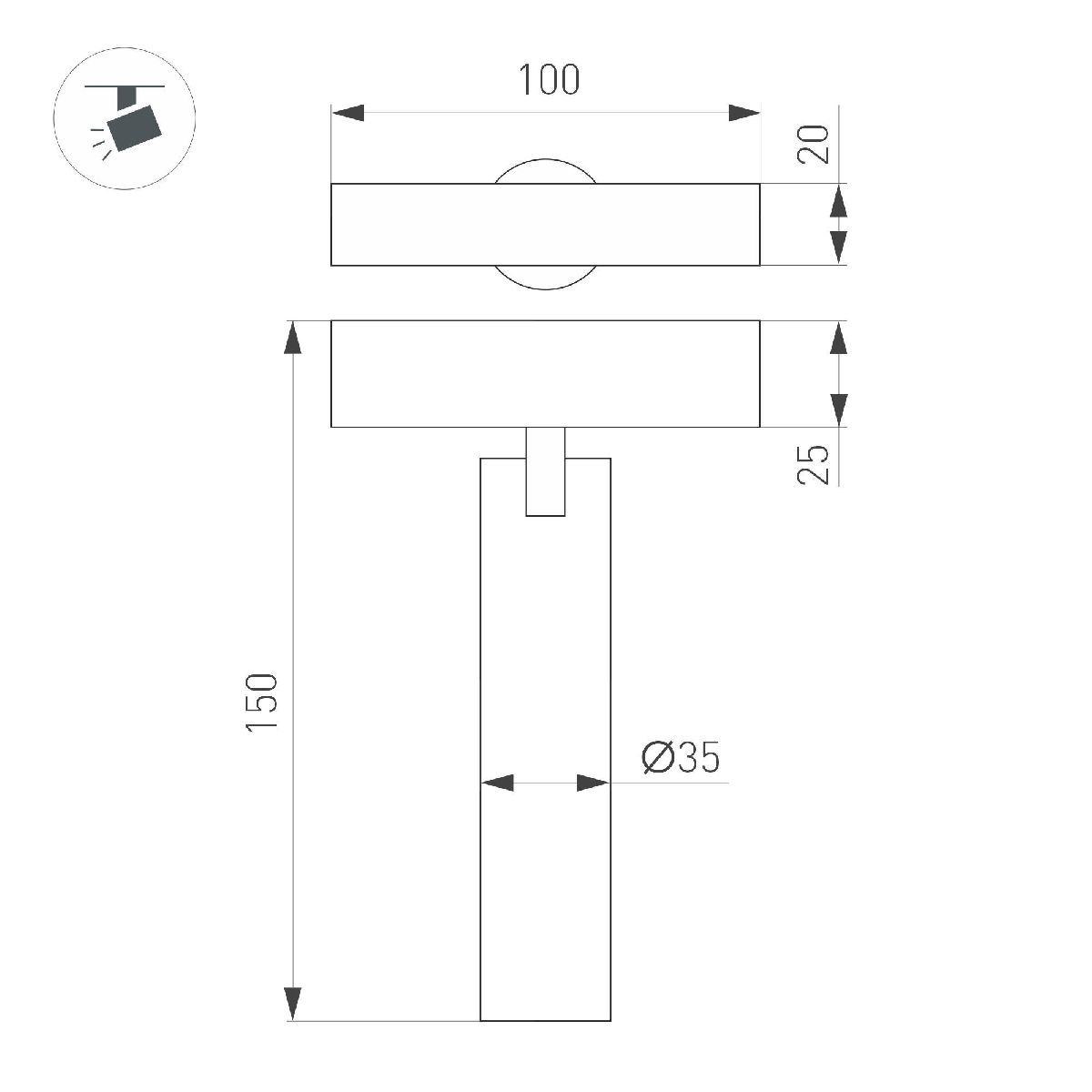 Трековый магнитный светильник Arlight MAG-SPOT-25-R120-12W Warm3000 050078 в Санкт-Петербурге