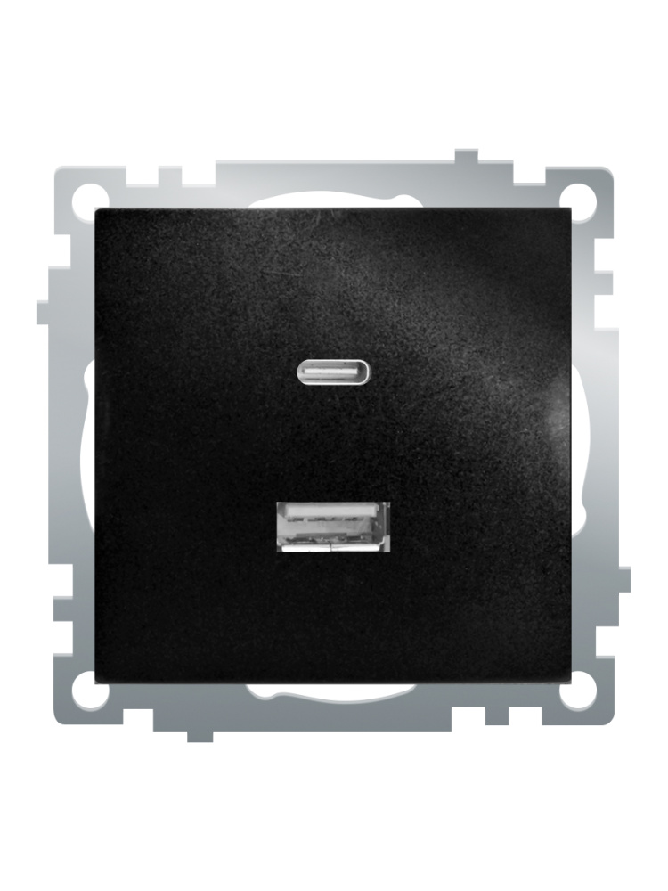 Розетка 2-местная USB + type C Stekker Катрин GLS10-7116-05 50055 в Санкт-Петербурге