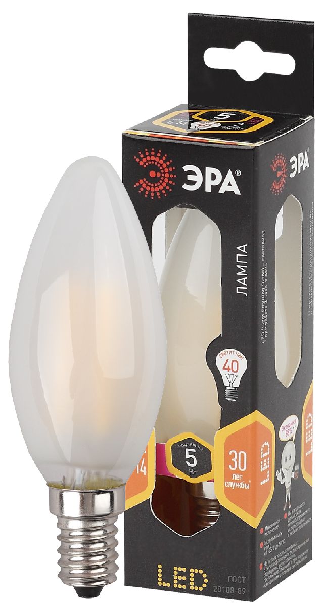 Лампа светодиодная Эра E14 5W 2700K F-LED B35-5W-827-E14 frost Б0027925 в Санкт-Петербурге