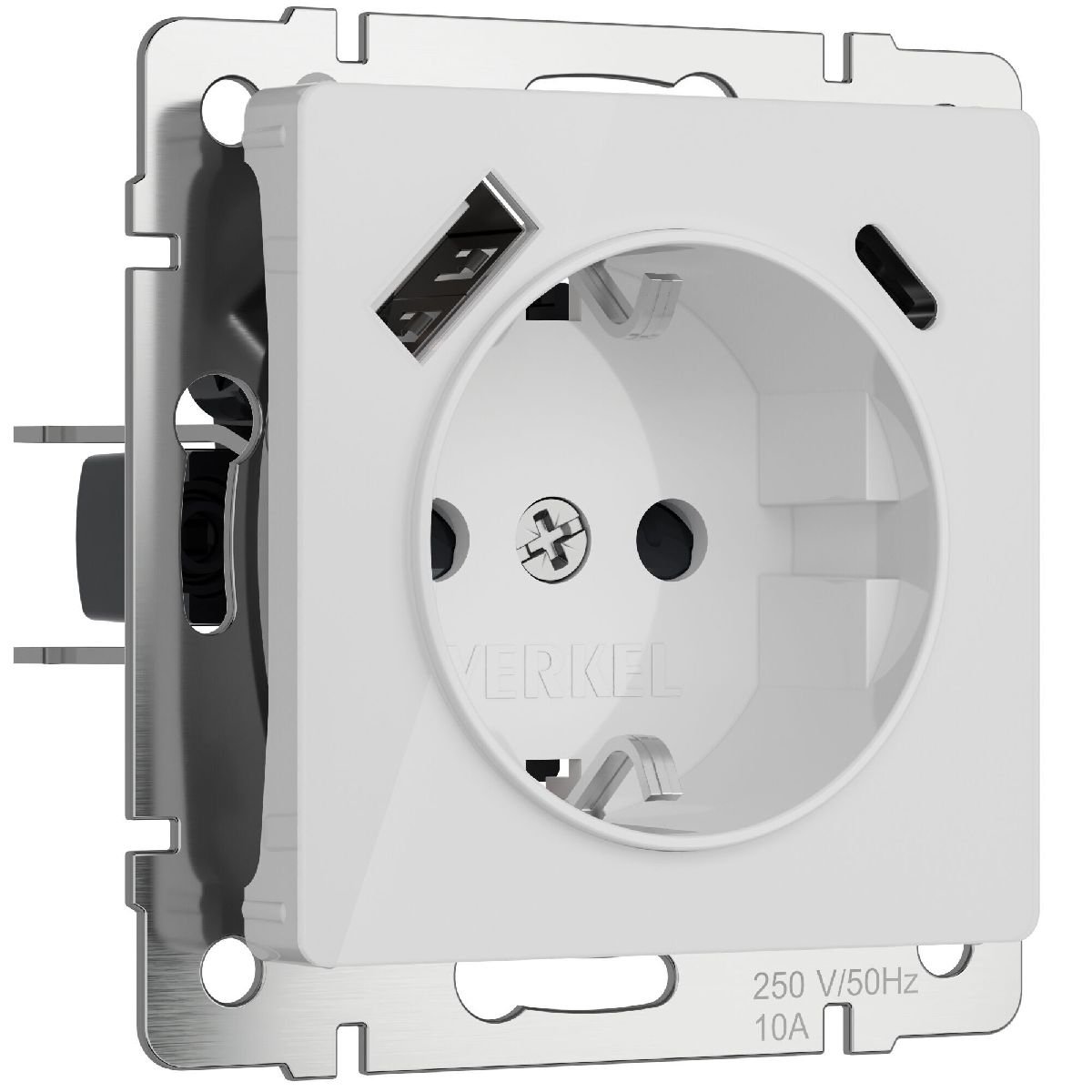 Розетка с заземлением, шторками и USB тип A+C Werkel 4690389197345 W1171741 a064014 в Санкт-Петербурге