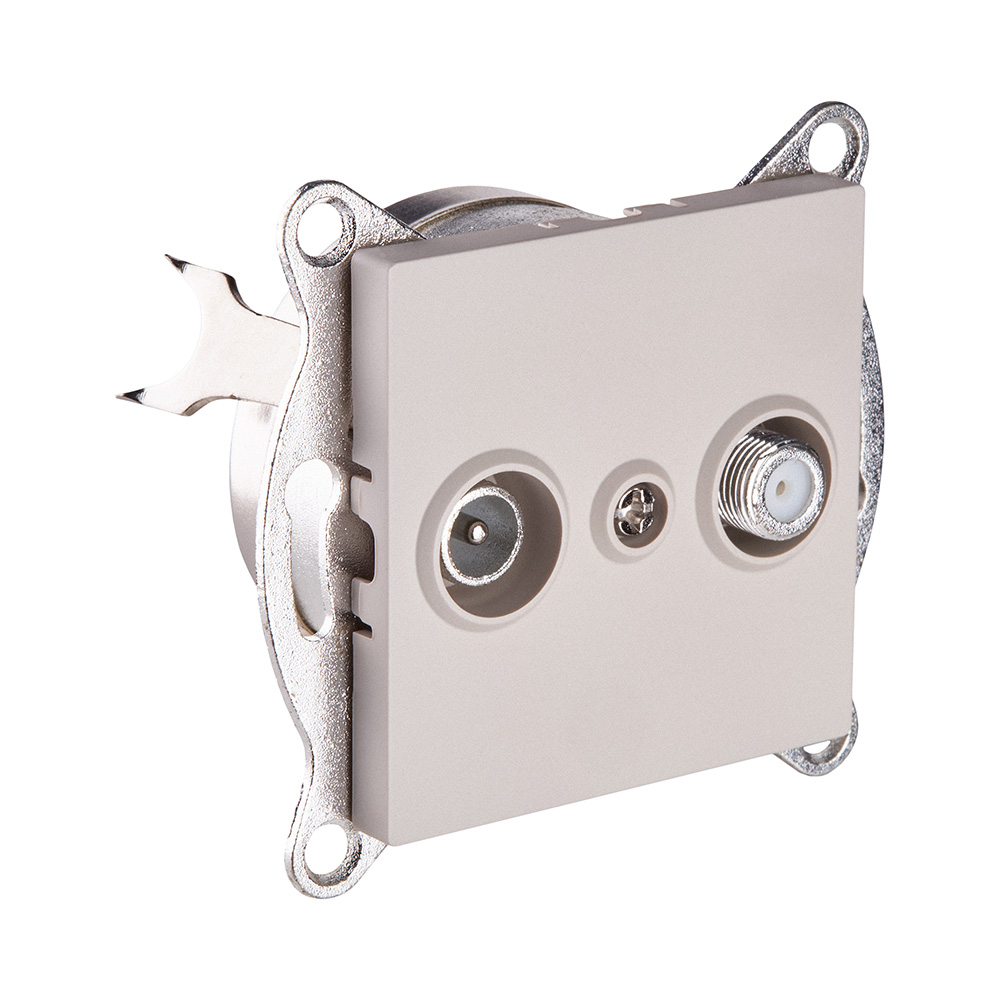 Розетка двойная TV (мама) + спутниковая SAT, кашемир матовый Kollinger REA-035CM для Aspekt, Eleganz, Reflex в #REGION_NAME_DECLINE_PP#