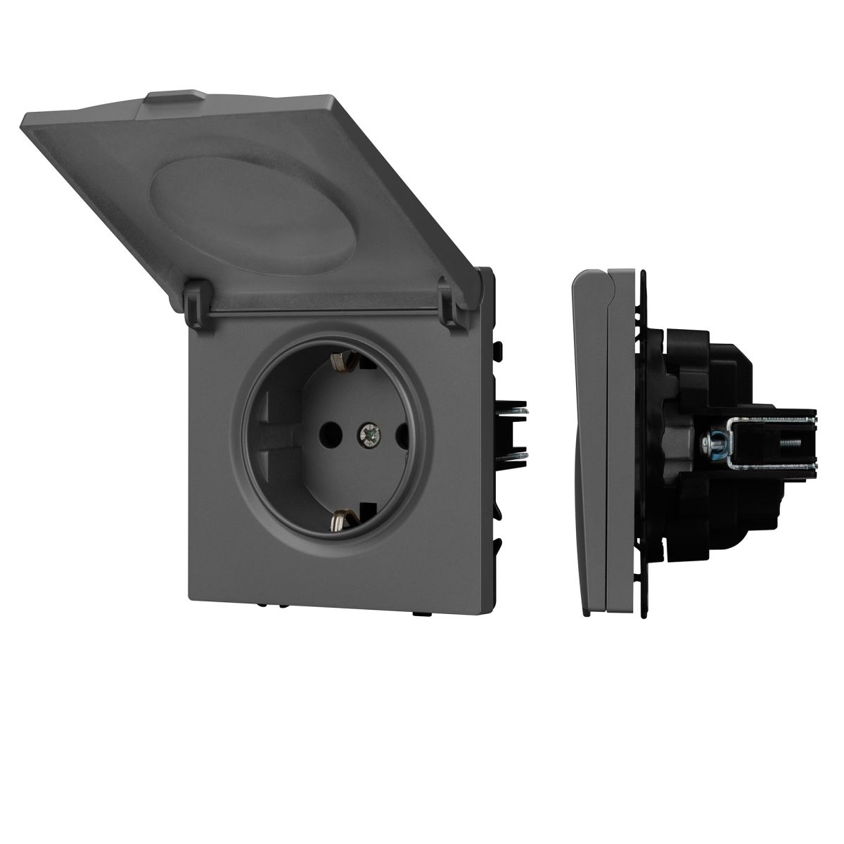Розетка зк со шторками и крышкой софт-тач серый базальт Arlight SCT-MCP-SFPL-GR (250V, 16A) 054283(1) в #REGION_NAME_DECLINE_PP#