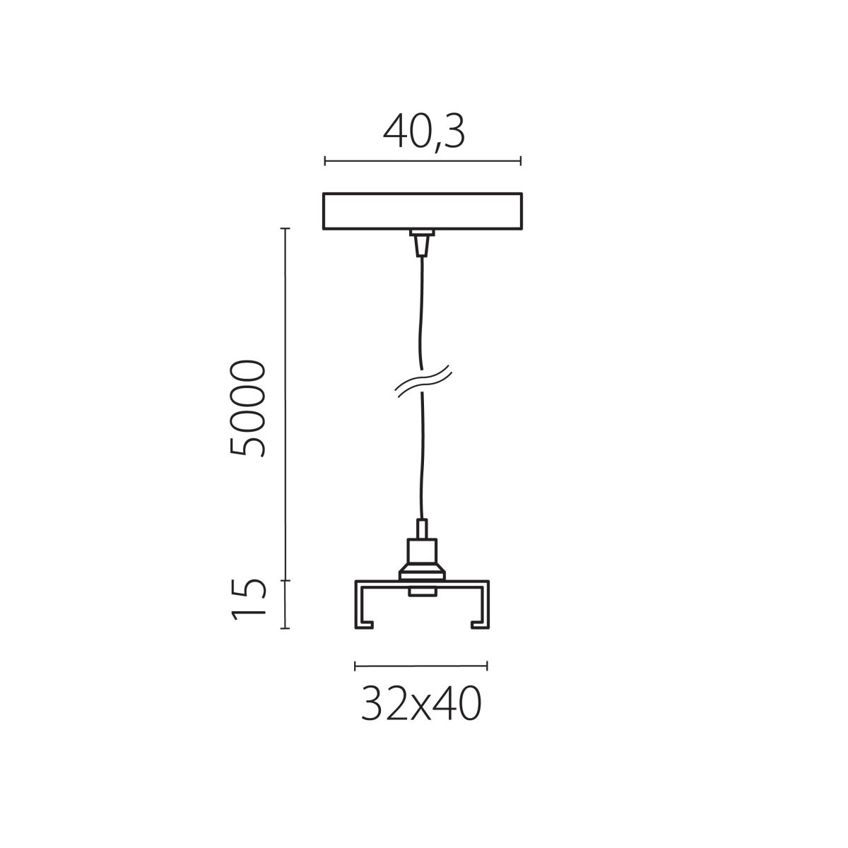 Подвес скрытый тип D треку 5040xx-(F)/(R) 5 м Quattro Lightstar 504196-FR2 в Санкт-Петербурге