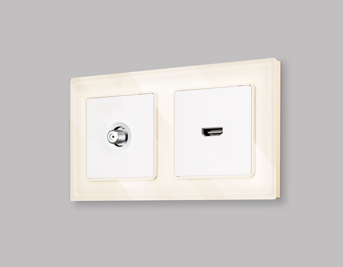 Комплект механизма TV розетки SAT 5-2400MHz 3.5dB Alfa Белый матовый Quant Ambrella Volt MA133050 (AP1330, VM215) в Санкт-Петербурге