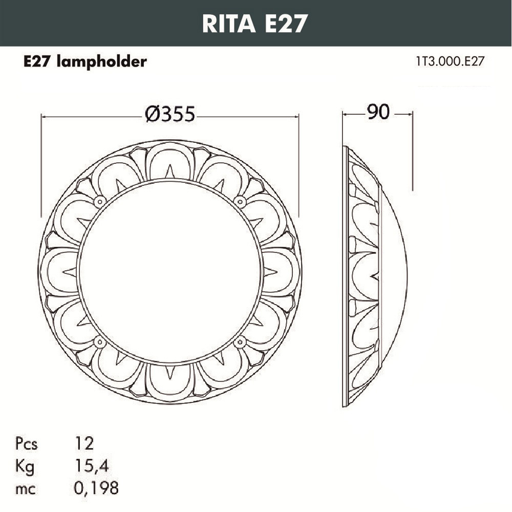 Уличный светильник Fumagalli Rita 1T3.000.000.AYE27 в Санкт-Петербурге