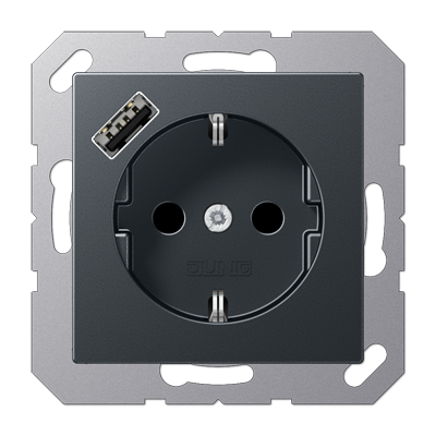 Розетка 2K+З USB Typ A Jung A1520-18AANM в Санкт-Петербурге