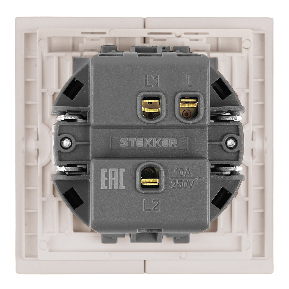 Переключатель 1-клавишный (механизм) Stekker Мия 250В 10A RSW10-3105-08 пудровый жемчуг 50477 в Санкт-Петербурге