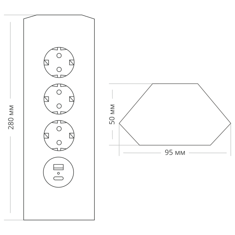 Блок розеток 50F (NEW) (3 секции и 2 USB) Mebax 00-00001588 в Санкт-Петербурге