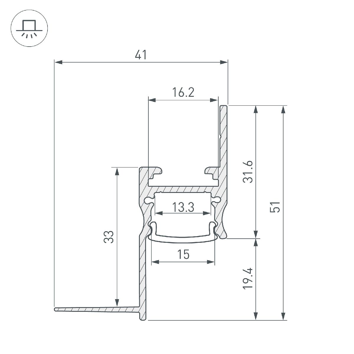 Алюминиевый профиль Arlight ARH-СEIL-S14-SHADOW-2000 BLACK 047183 в Санкт-Петербурге