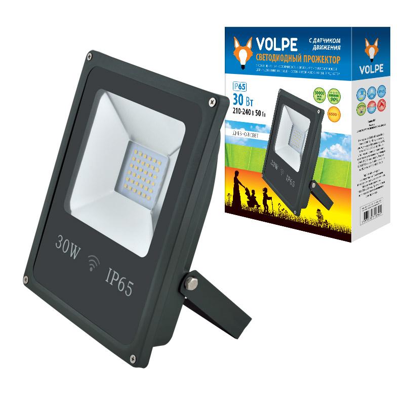 Прожектор светодиодный (UL-00001911) Volpe 30W ULF-Q509 30W/DW Sensor IP65 210-240B Black в Санкт-Петербурге