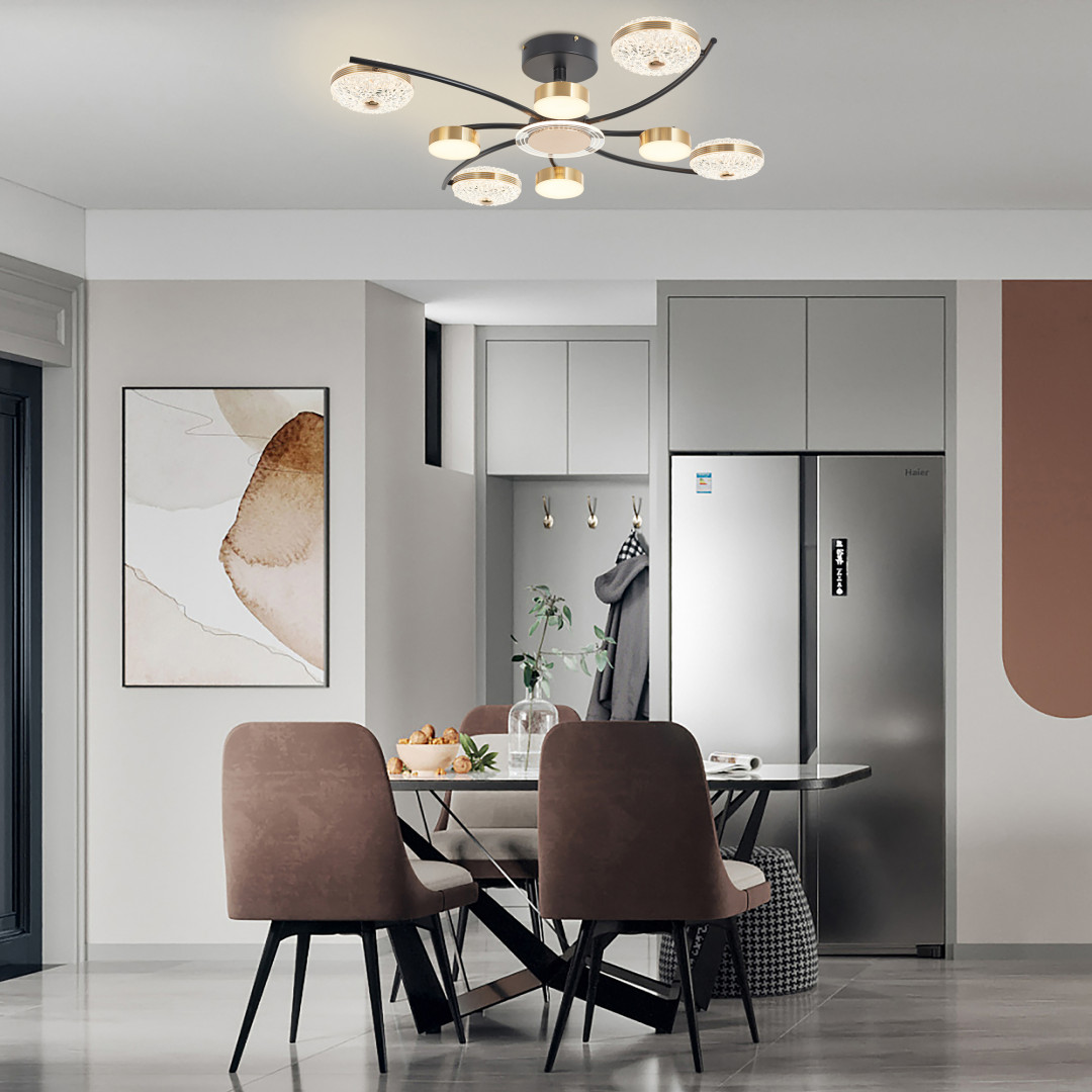 Потолочная люстра Arte Milano Ferrara 279169/4+4 BK/GD в #REGION_NAME_DECLINE_PP#