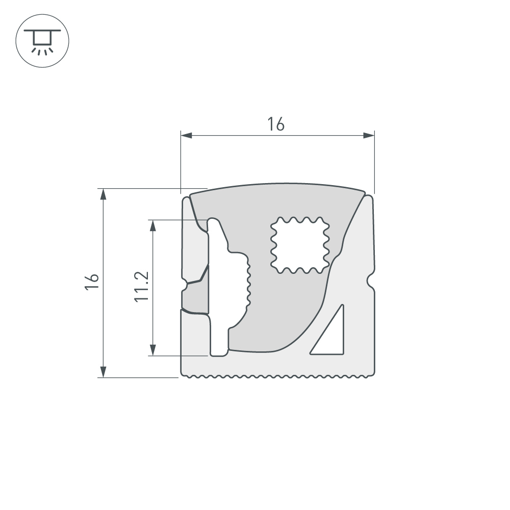 Силиконовый профиль Arlight WPH-FLEX-1616-SIDE-S11-50m WHITE 040831 в Санкт-Петербурге