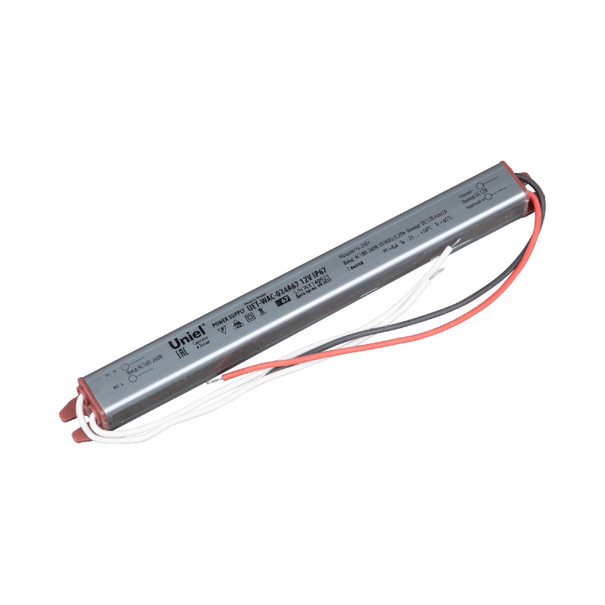 Блок питания Uniel 24Вт DC12В 2А IP67 UET-WAC-024A67 12V IP67 UL-00010252 в Санкт-Петербурге