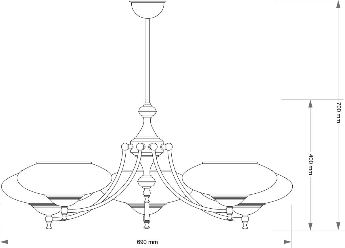 Люстра на штанге Kutek San Marino Shade SAN-ZW-5(Z)CR в #REGION_NAME_DECLINE_PP#