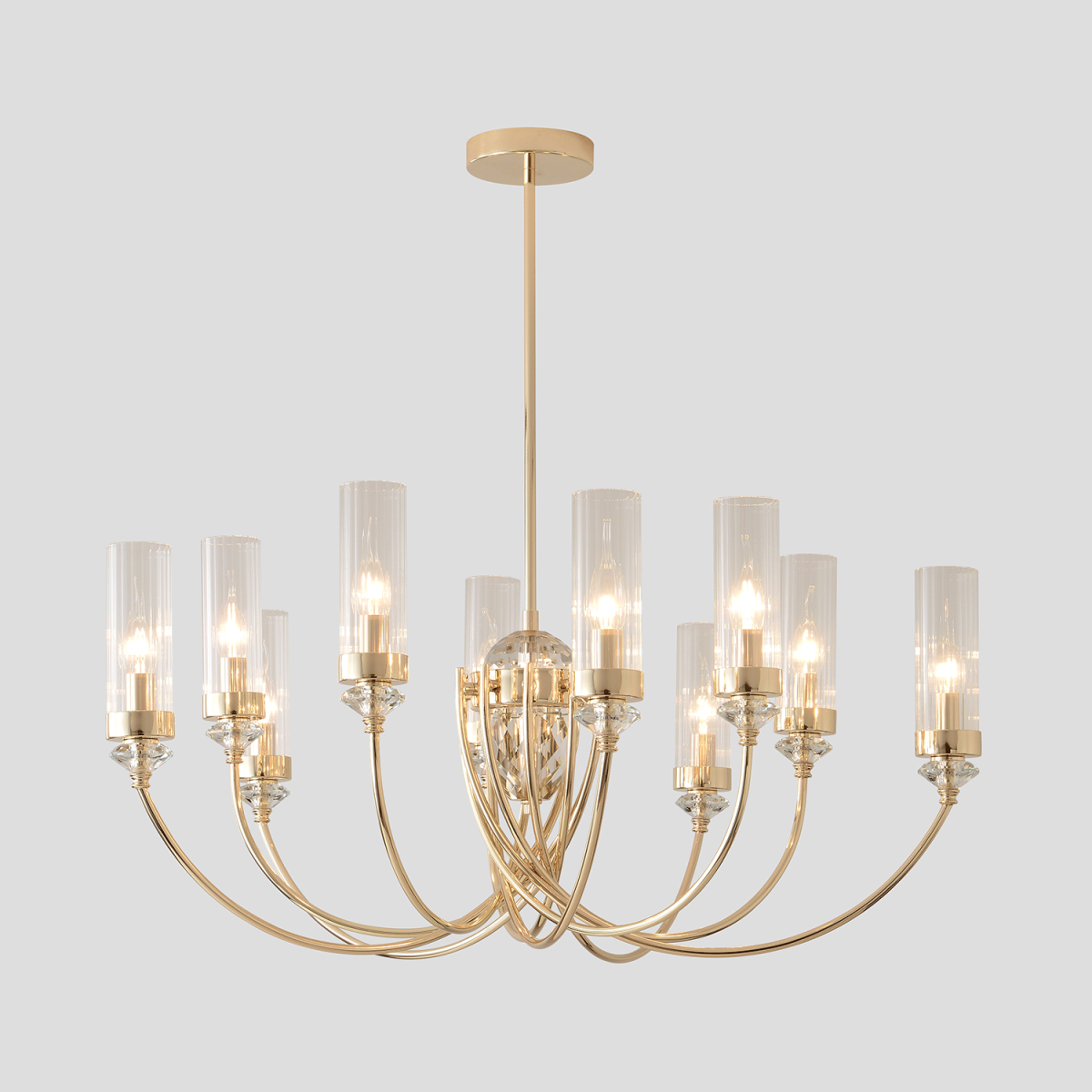 Люстра на штанге Crystal Lux SECRET SP10 GOLD в Санкт-Петербурге