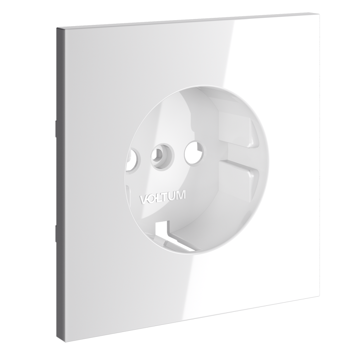 Накладка для розетки с заземлением Voltum S70 (белый глянцевый) VLS000601 в #REGION_NAME_DECLINE_PP#