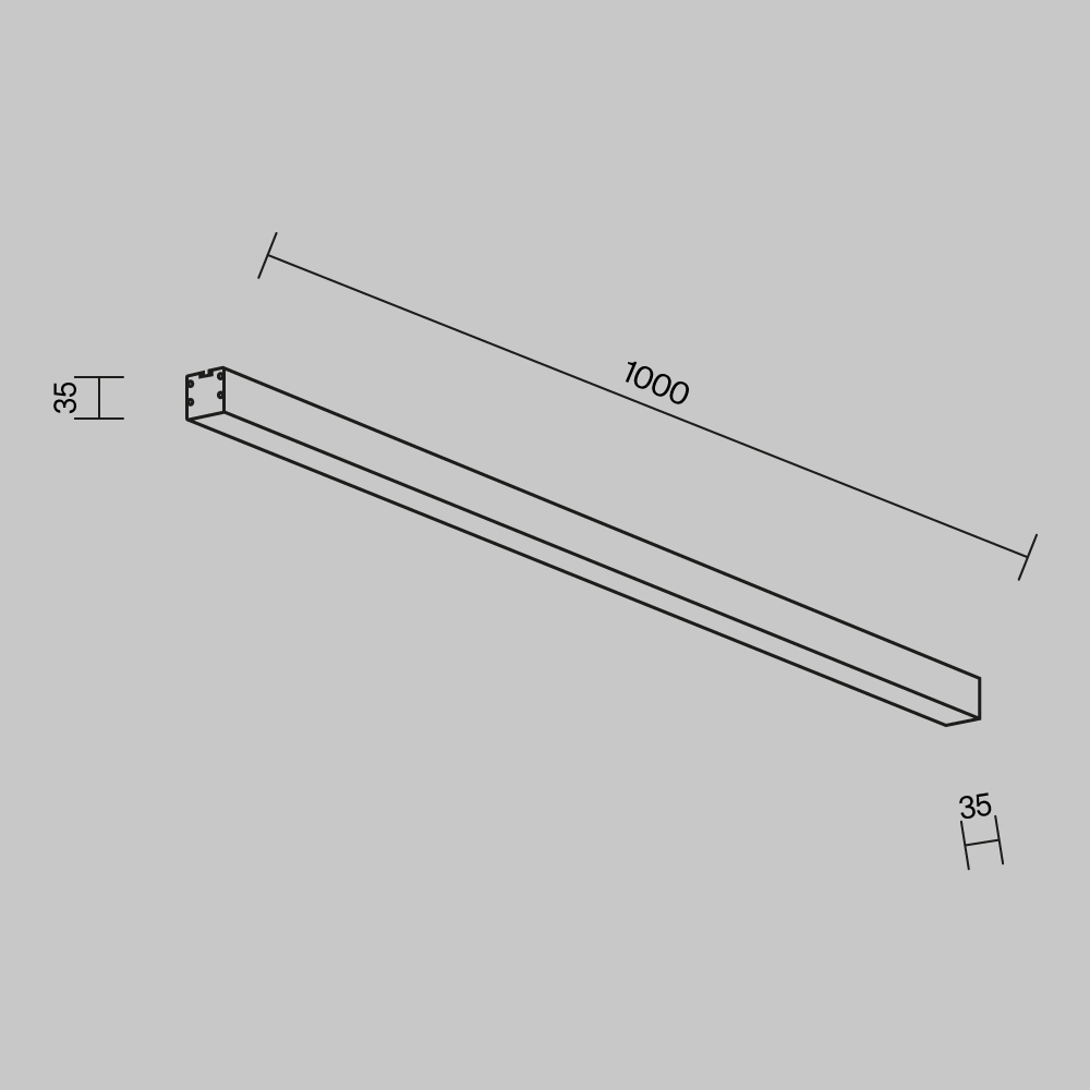 Линейный накладной светильник Maytoni Technical 4000K 35x35 (Серебро, 1 м) LL311004 в #REGION_NAME_DECLINE_PP#