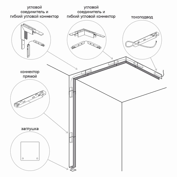 Коннектор угловой (гибкий) для магнитной системы Ledron TSM-LFCL Black 356 00000014204 в #REGION_NAME_DECLINE_PP#