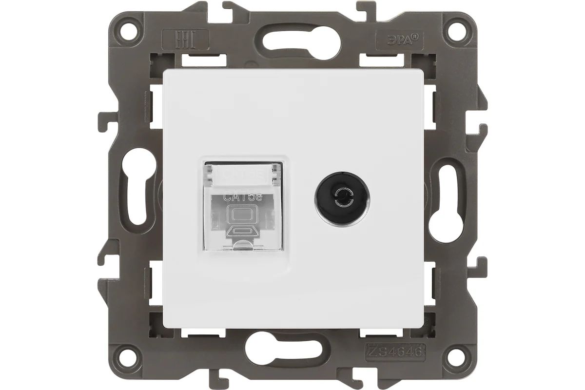 Розетка RJ45+TV Эра 14-3110-01М Б0065767 в Санкт-Петербурге