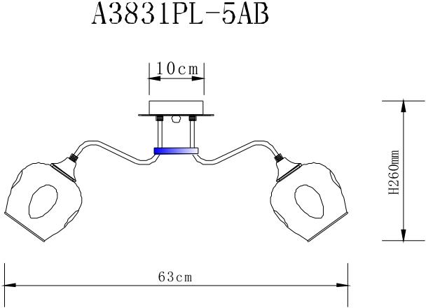 Потолочная люстра Arte Lamp Monica A3831PL-5AB в Санкт-Петербурге