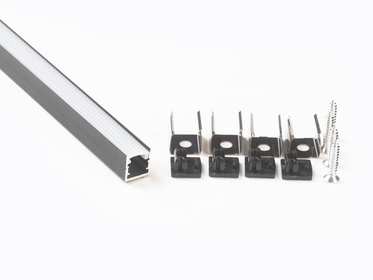 Профиль накладной LEDS POWER СПН1010 алюм. черный с призм.рассеивателем 2м 008363 в Санкт-Петербурге