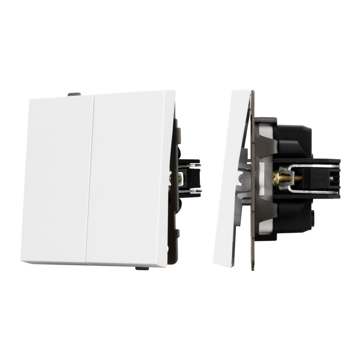 Механизм выключателя двухклавишный непроходной Arlight SWT-TENDO-MK02-PL-WH (230V, 10A) 054058 в Санкт-Петербурге