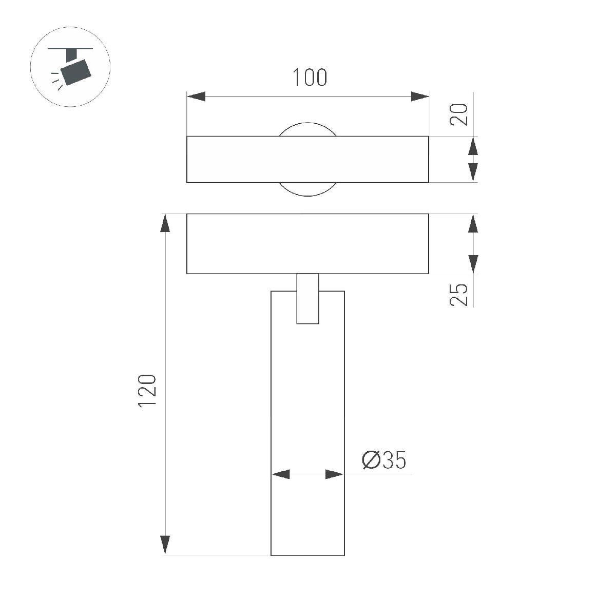 Трековый магнитный светильник Arlight MAG-SPOT-25-R90-9W Warm3000 050045 в Санкт-Петербурге