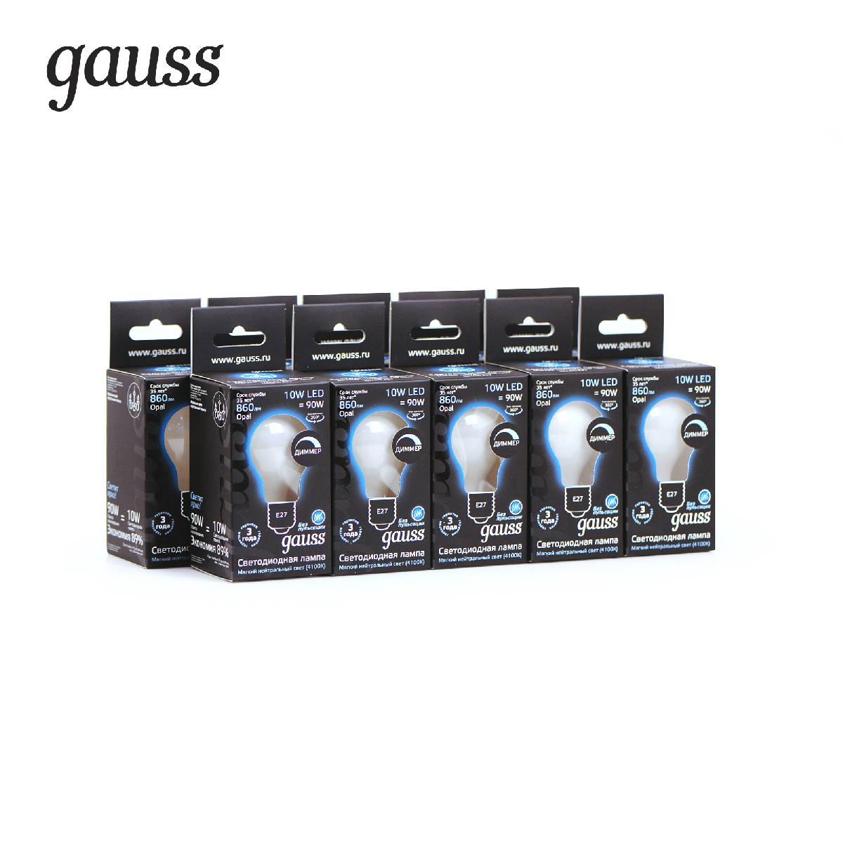 Лампа светодиодная диммируемая Gauss филаментная E27 10W 4100К матовая 102202210-D в #REGION_NAME_DECLINE_PP#