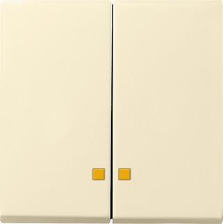 Лицевая панель Gira System 55 выключателя двухклавишного с подсветкой кремовый глянцевый 063101 в Санкт-Петербурге