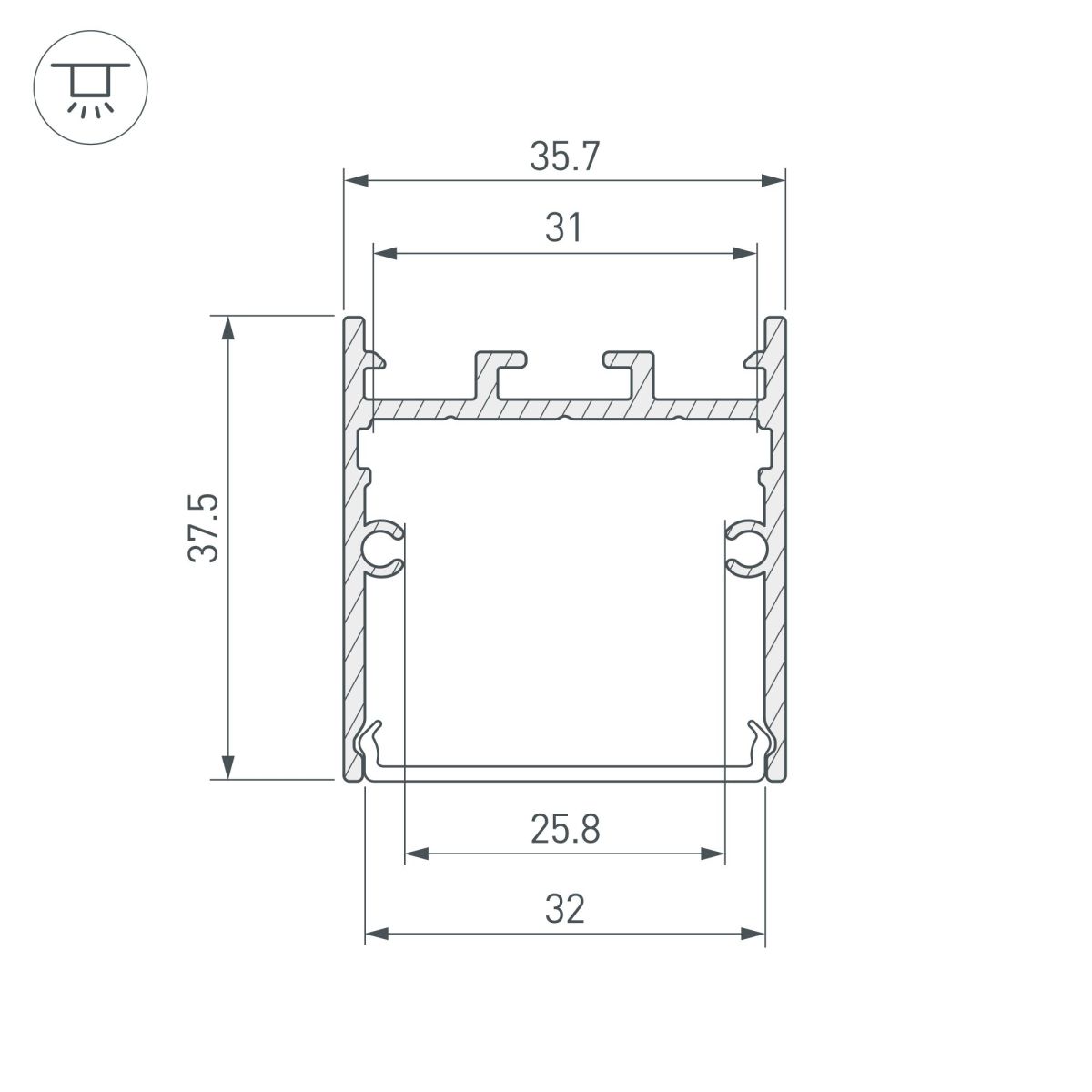 Профиль Arlight SL-LINE-3638-LW-2000 WHITE 038444(1) в Санкт-Петербурге