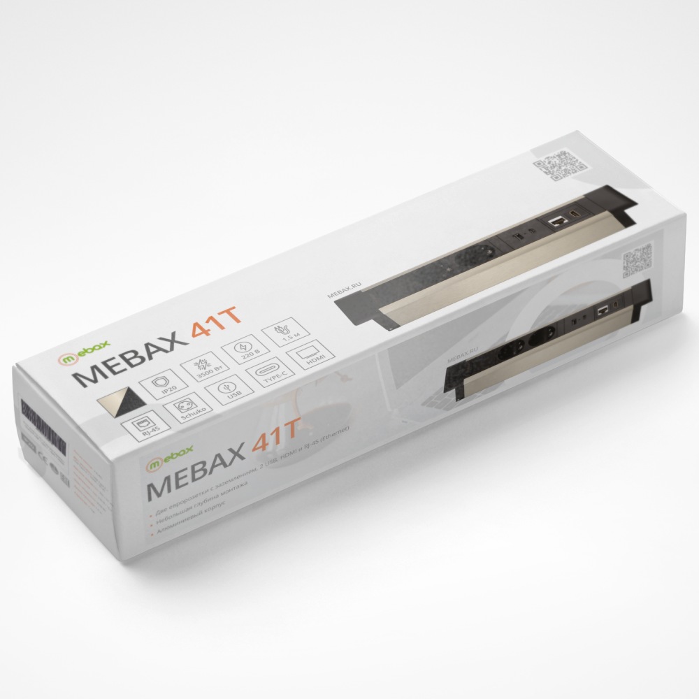 Блок розеток 41T (2 секции, USB + type C + RJ45 + HDMI) Mebax 00-00002593 в Санкт-Петербурге