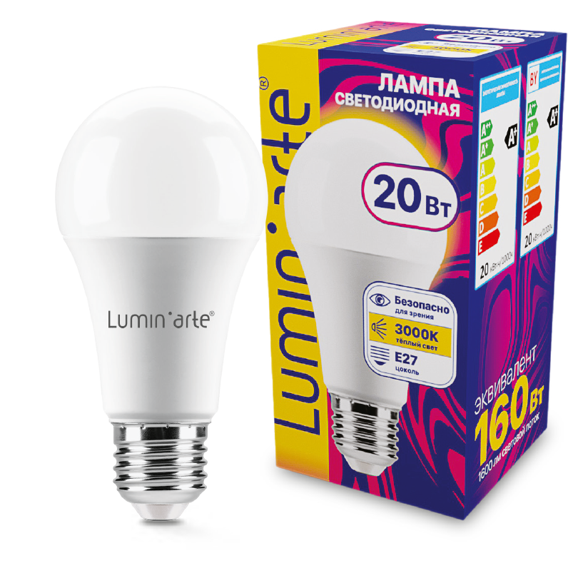 Светодиодная лампа Lumin'arte LSTD-A60-20W3KE27 в #REGION_NAME_DECLINE_PP#