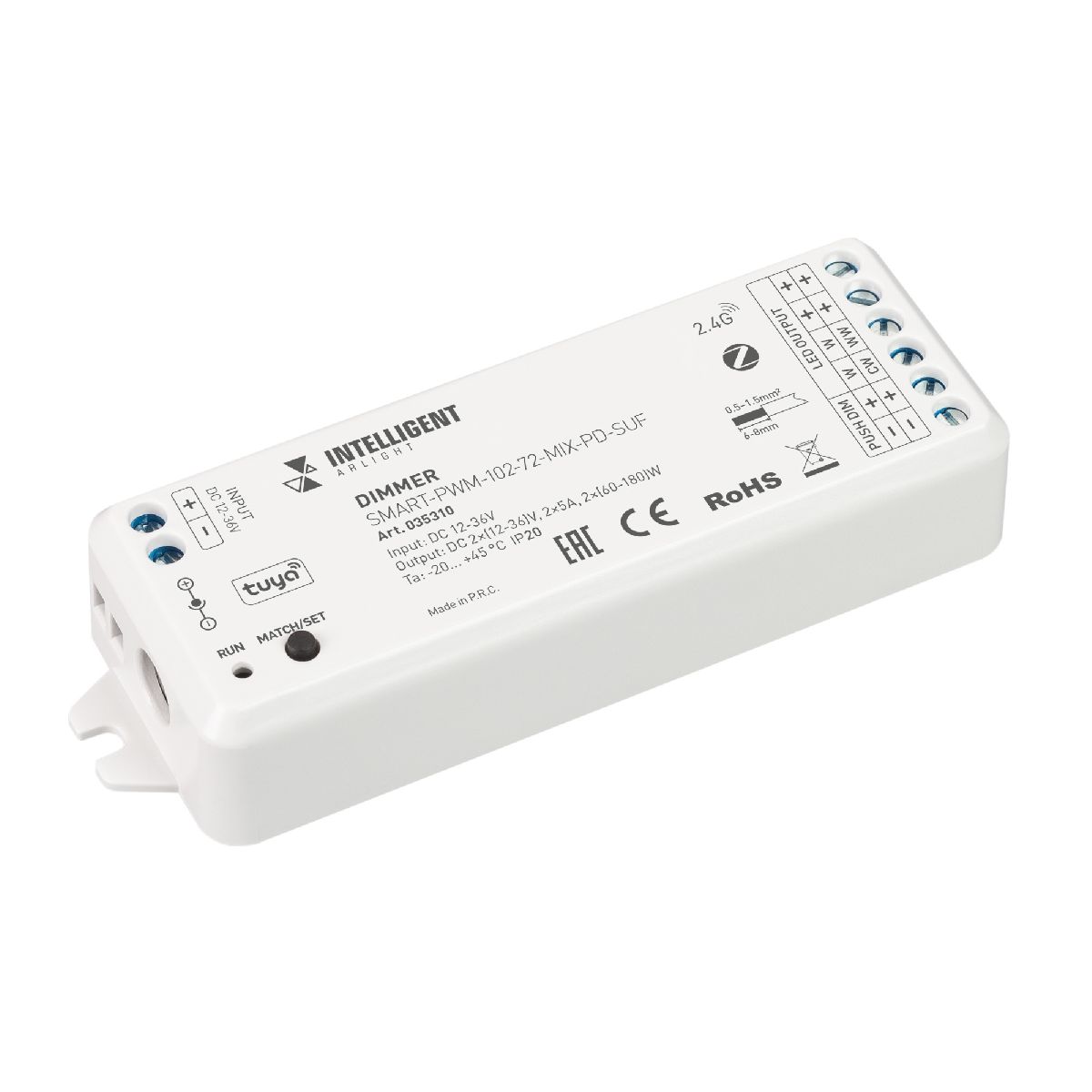 Диммер Arlight SMART-PWM-102-72-MIX-PD-SUF (12-36V, 2x5A, ZB, 2.4G) 035310 в #REGION_NAME_DECLINE_PP#