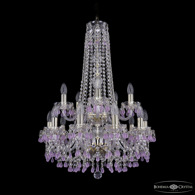Подвесная люстра Bohemia Ivele Crystal 1410/10+5/195/h-82/2d G V7010 в Санкт-Петербурге