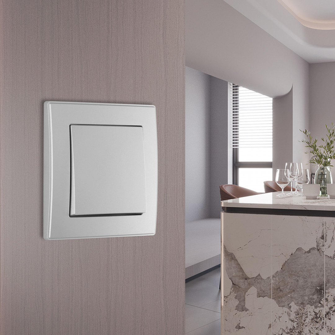 Выключатель одноклавишный Arte Milano SET06-1-30-1 silver в Санкт-Петербурге