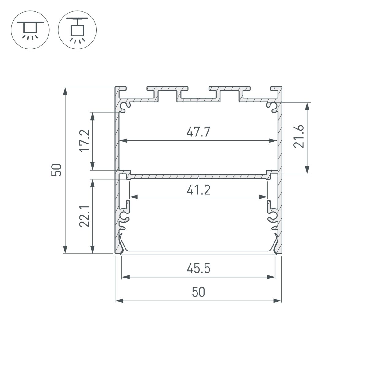 Профиль Arlight LINE-M-5050-2000 WHITE (Алюминий) 062210 в Санкт-Петербурге