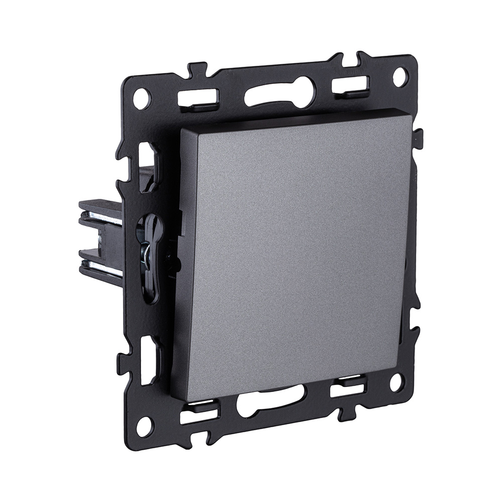 Выключатель 1-клавишный 10А/250В, серый Kollinger Asthetik AS-001GY в #REGION_NAME_DECLINE_PP#