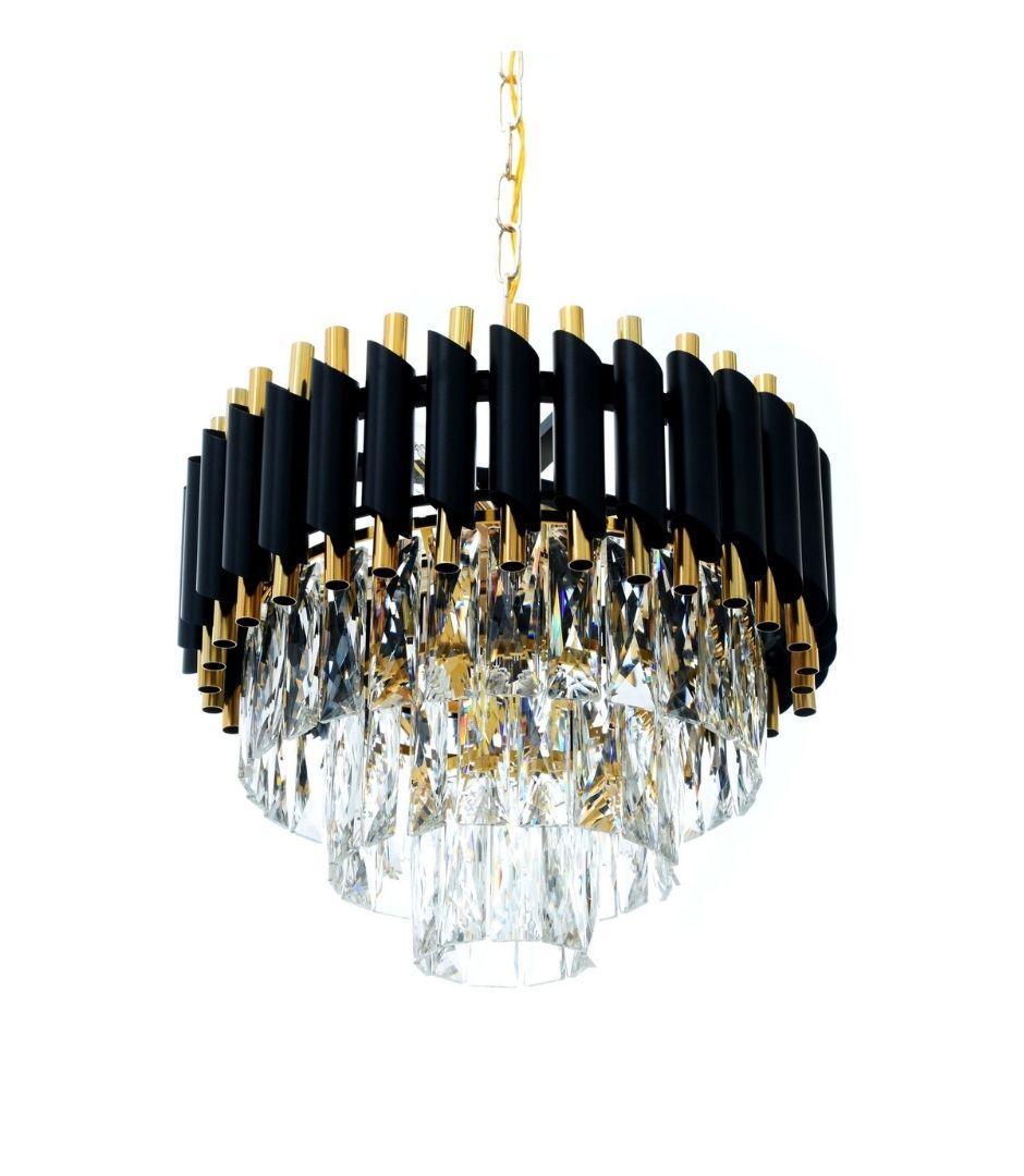 Подвесная люстра Lumina Deco Funneli LDP 6003-400 BK+F.GD в Санкт-Петербурге