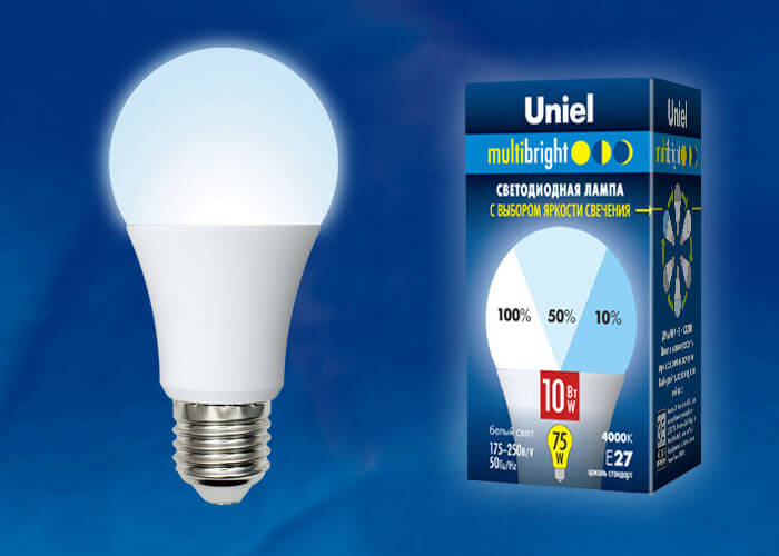 Лампа светодиодная (UL-00002372) Uniel E27 10W 4000K матовая LED-A60-10W/NW/E27/FR/MB PLM11WH в #REGION_NAME_DECLINE_PP#