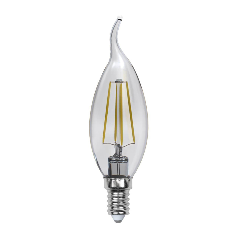 Лампа светодиодная филаментная Uniel E14 5W 3000K прозрачная LED-CW35-5W/WW/E14/CL/MB GLM10TR UL-00002368 в Санкт-Петербурге