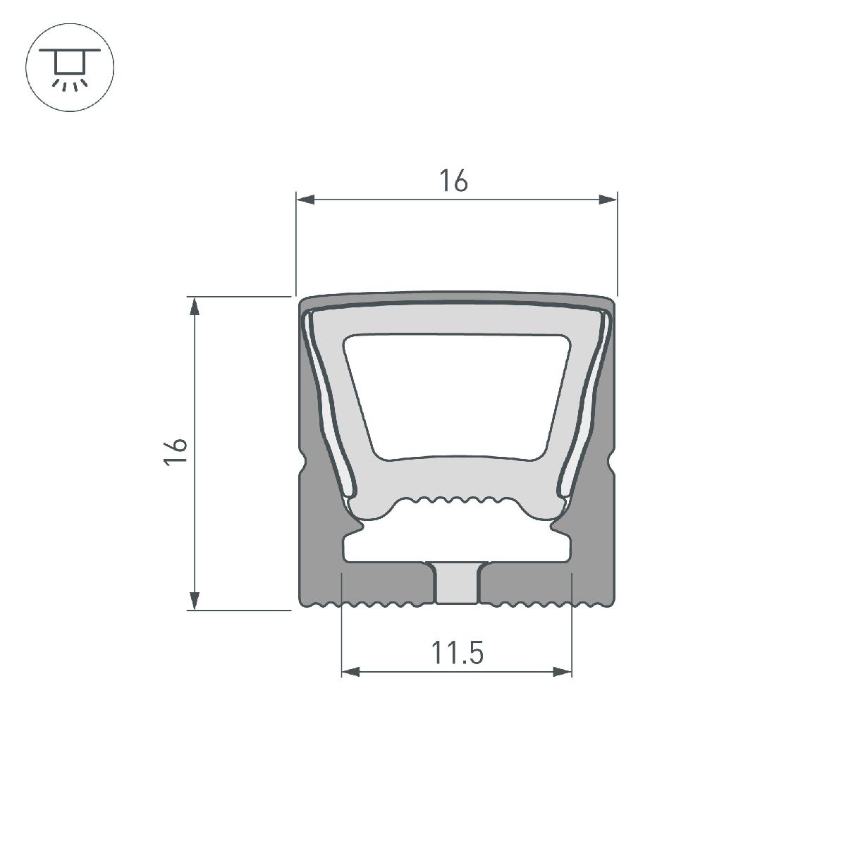 Силиконовый профиль Arlight WPH-FLEX-1616-TOP-S11-5m FULL BLACK 045774 в Санкт-Петербурге