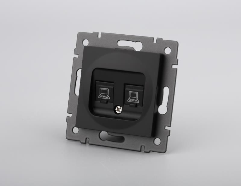 Механизм компьютерной розетки двойной Arlight SCT-MPC2-PL-BK-V (RJ-45, CAT6) 049853 в Санкт-Петербурге