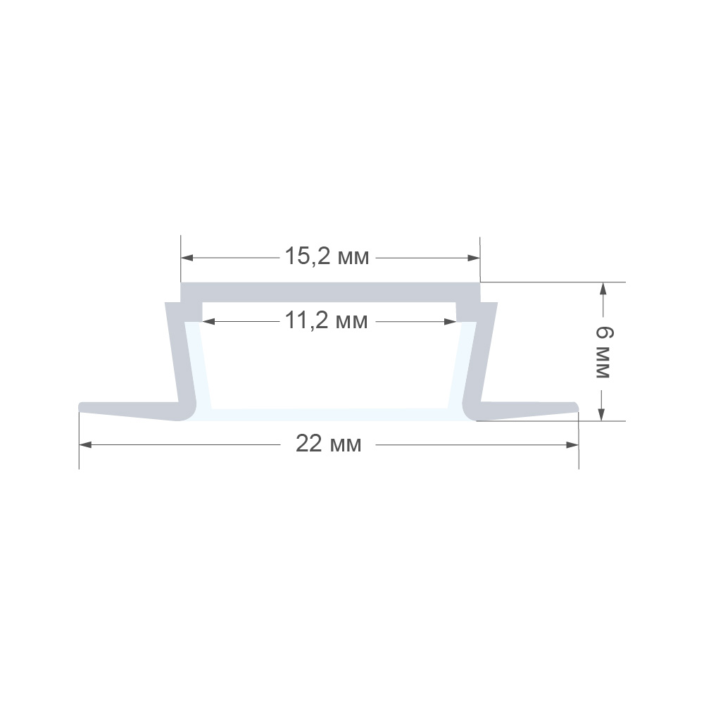 Профиль встраиваемый Apeyron ширина ленты до 10мм (рассеиватель, заглушки - 2шт) 08-02 в Санкт-Петербурге