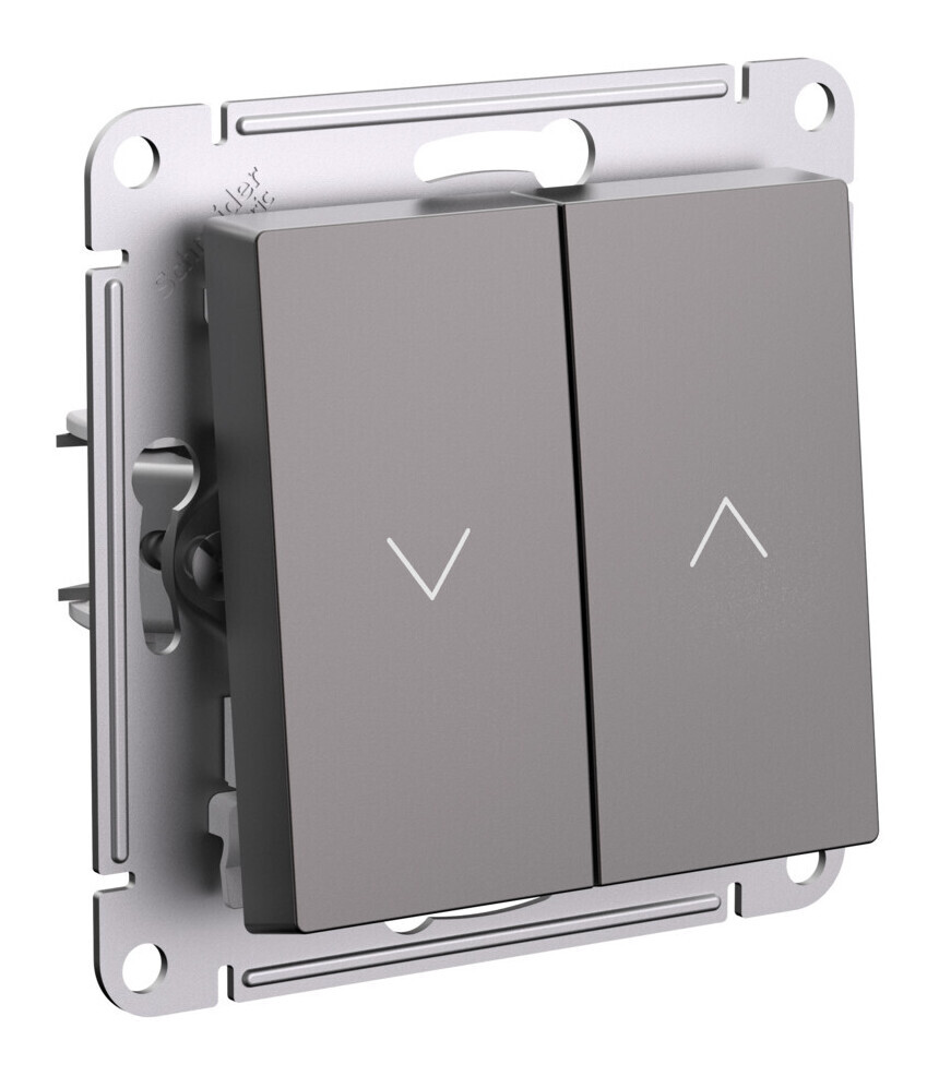 Выключатель 2-клавишный жалюзи, 10А, механизм Systeme Electric AtlasDesign Мокко ATN000619 в Санкт-Петербурге