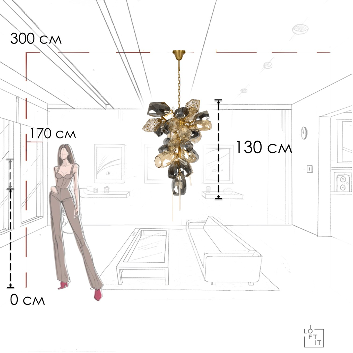 Подвесная люстра Loft IT Britannica 10401/800M в Санкт-Петербурге