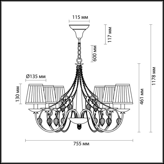 Подвесная люстра Odeon Light Adriana 3922/6 в Санкт-Петербурге