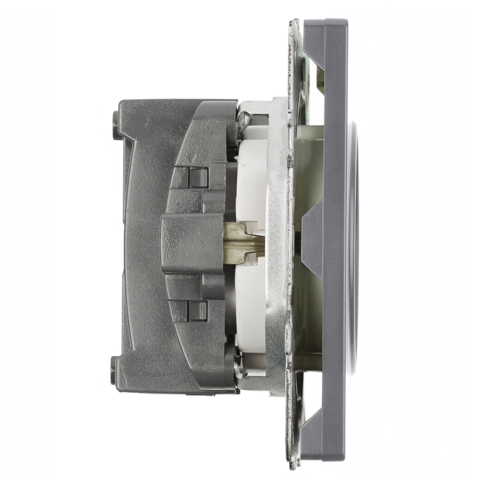 Розетка 1-местная с з/ш с/з (механизм) СЗК Stekker Эмили 250В 16А RST16-5110-10ZK платиново-серый soft touch 50243 в Санкт-Петербурге